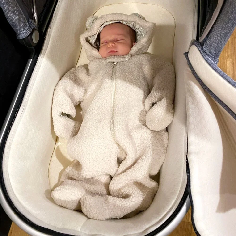 Egg New York Ivory Sherpa Fleece Baby Bunting /  Snow Suit